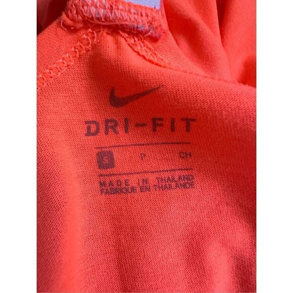 Nike Dri Fit Womens T-back Tank Top Bright Orange White Nike Logo Sz Small - Picture 5 of 7